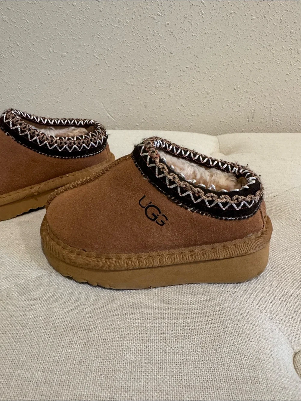 UGG Toddler Chestnut Brown Suede Slip-On Slippers 2